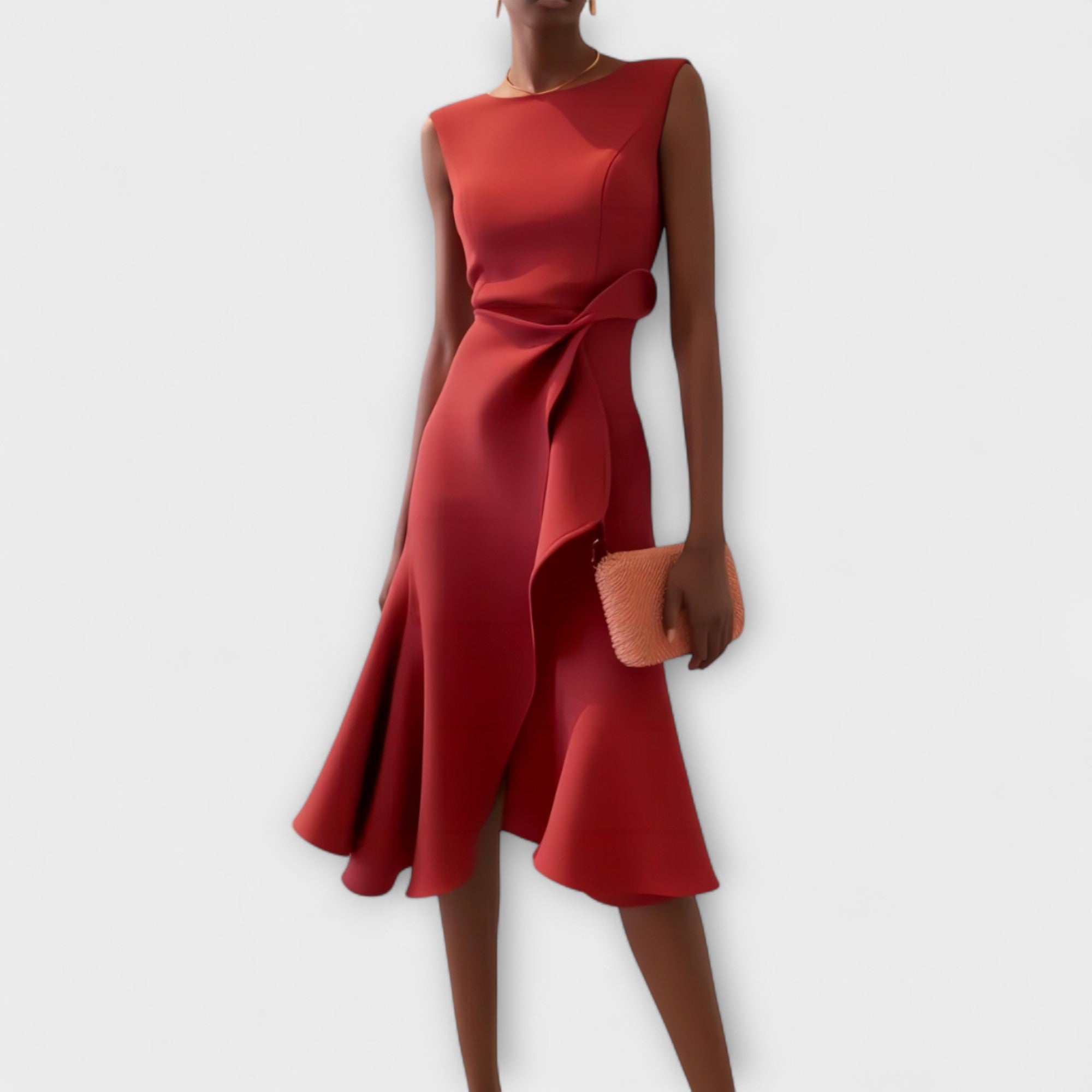 Lavinia – Asymmetrical Draped Midi Dress