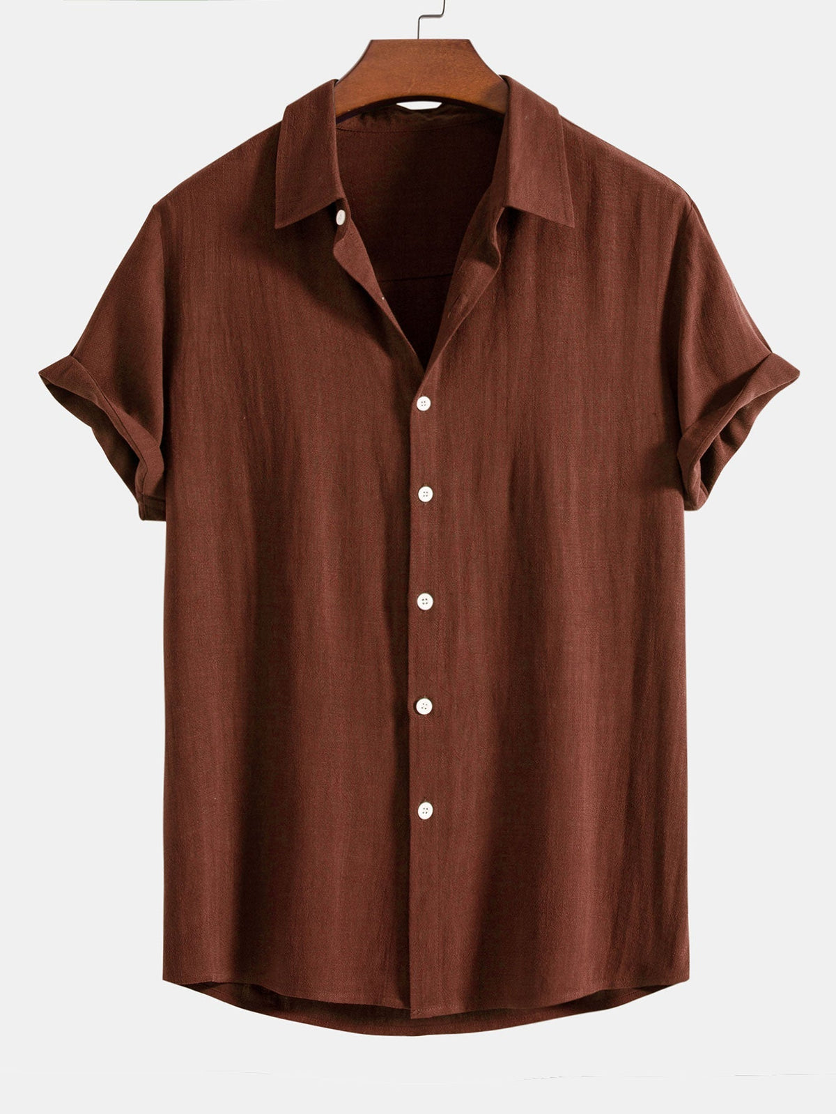 Men's Linen-blend Short-sleeve Shirt - Relaxed Button-up Fit For Lightweight Summer Wear