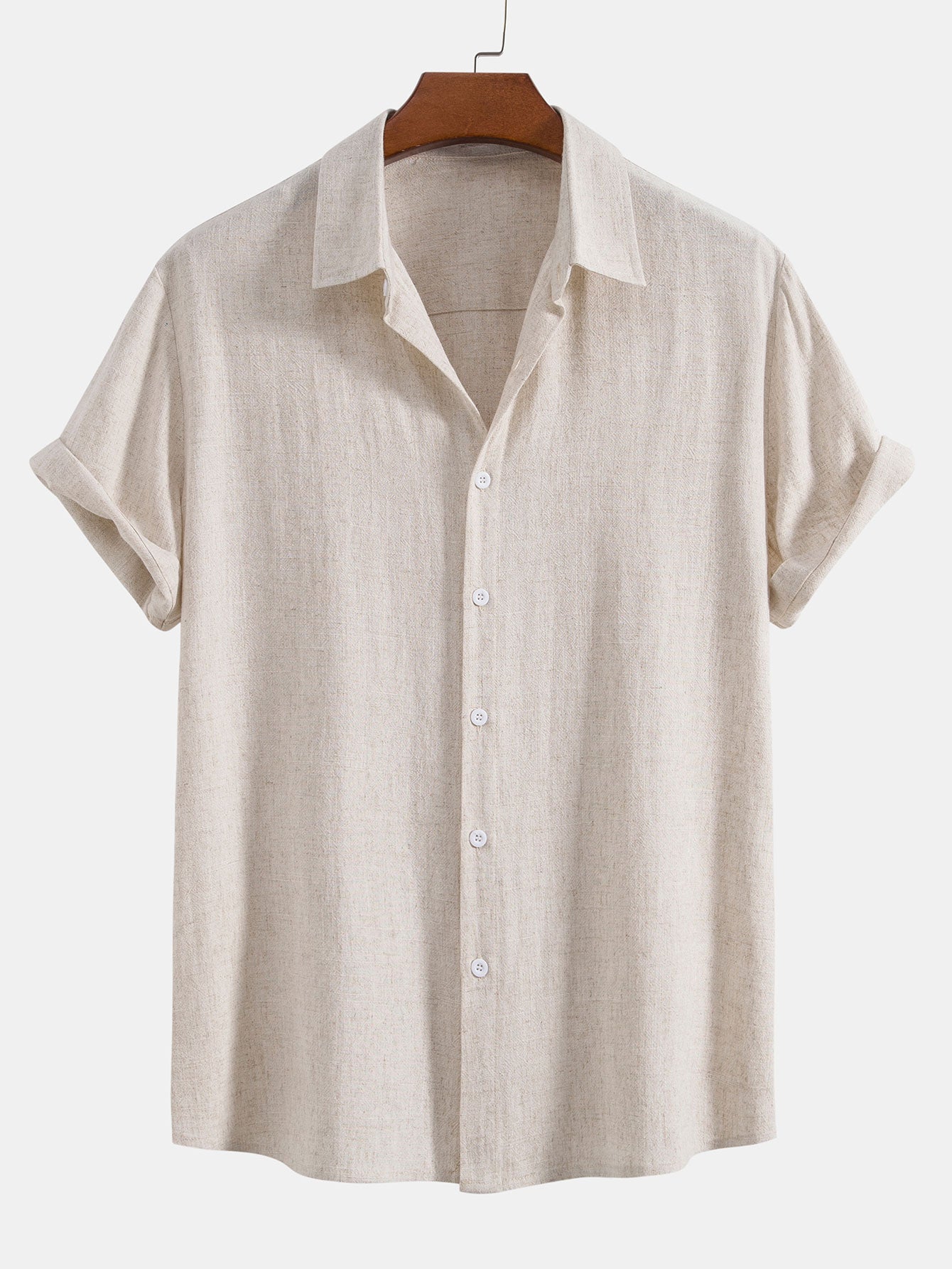 Evan | Shirt in linen and viscose blend with buttons and straight linen pants