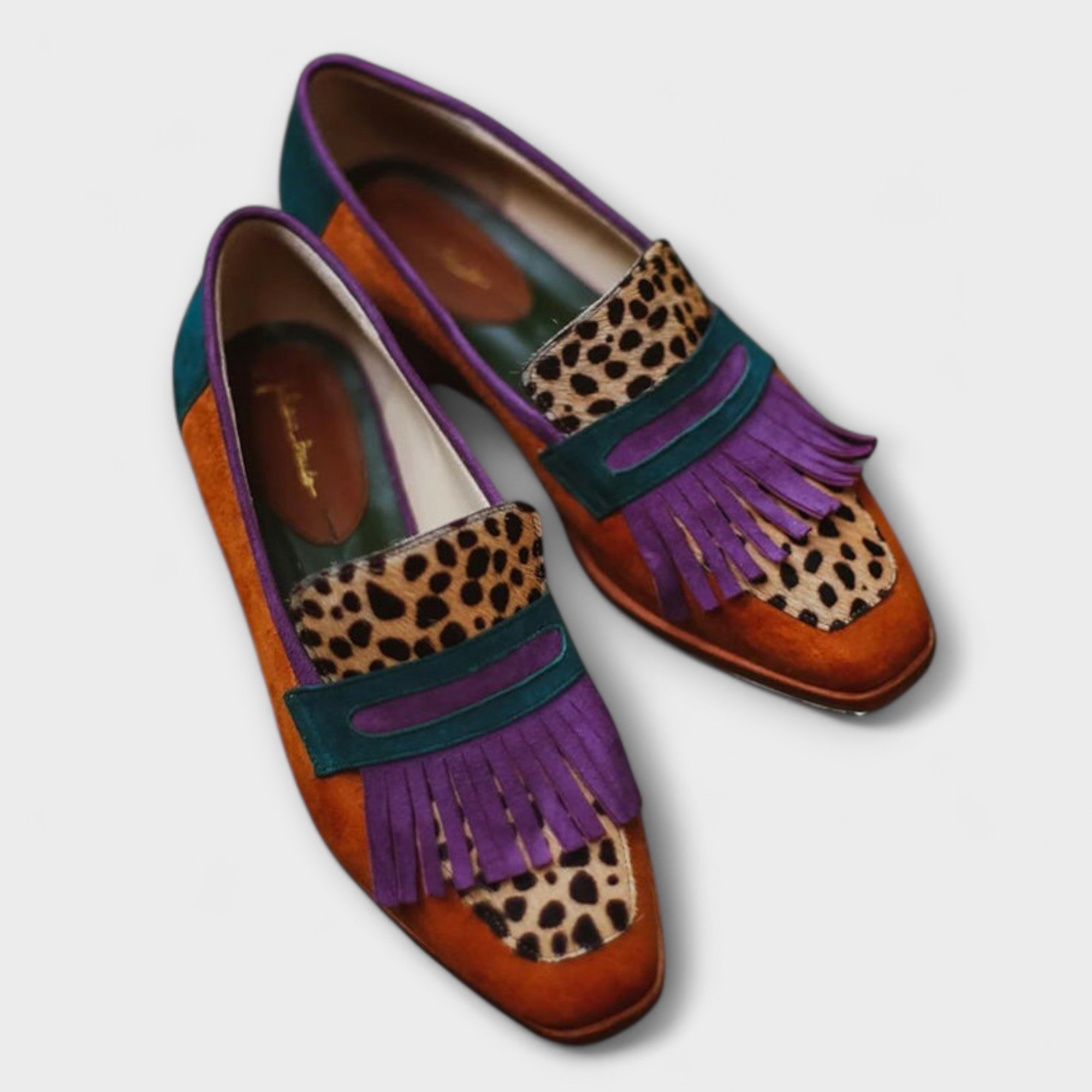 Grace | Brown Moccasin with Leopard Print
