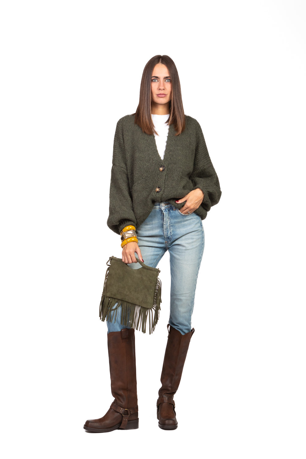 Patrizia - Balloon Sleeve Oversized Cardigan