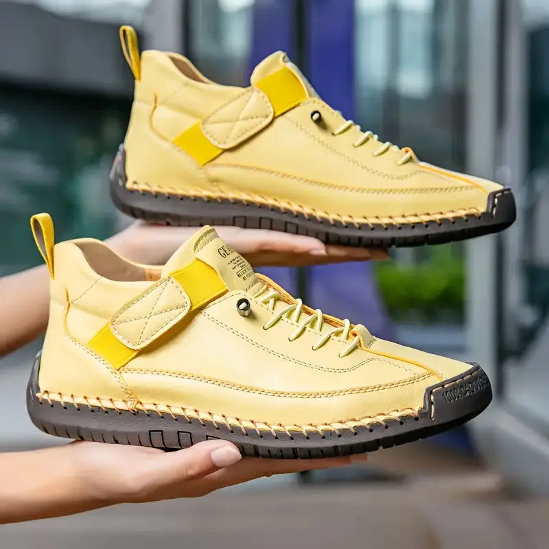 Women's Orthopedic Leather Sneakers - Comfortable Everyday Walking Shoes For Casual Wear