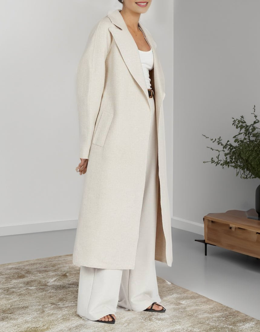 Bruna – Long Open Coat for Women in Classic Style