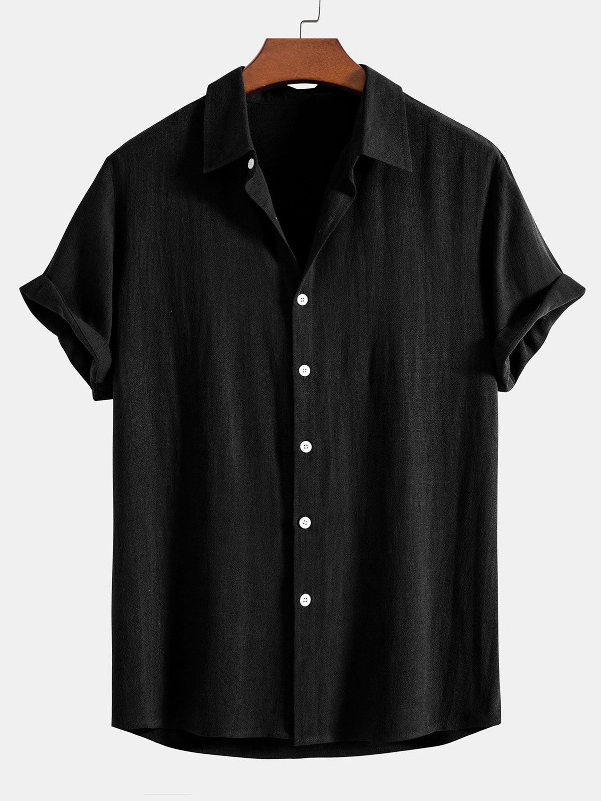 Men's Linen-blend Short-sleeve Shirt - Relaxed Button-up Fit For Lightweight Summer Wear
