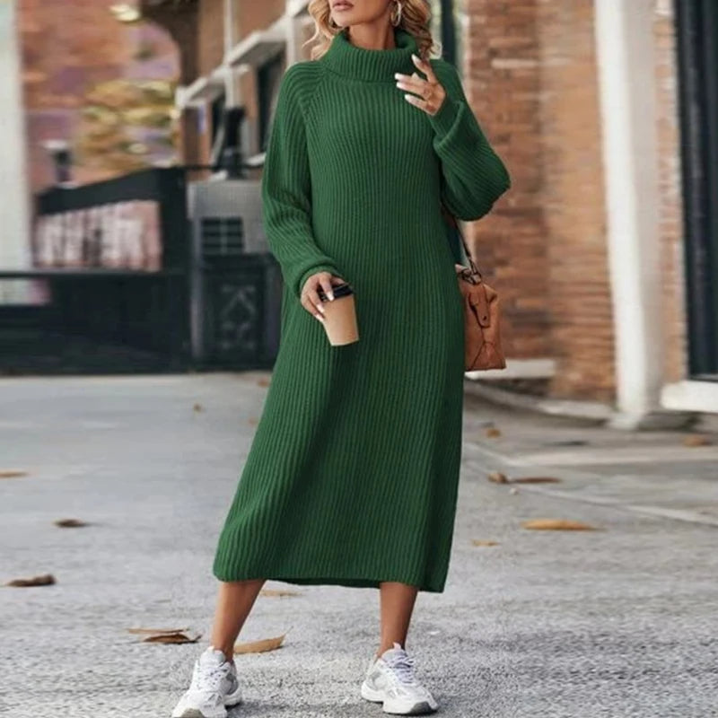 Niviana – Long Sleeve Turtleneck Knit Dress
