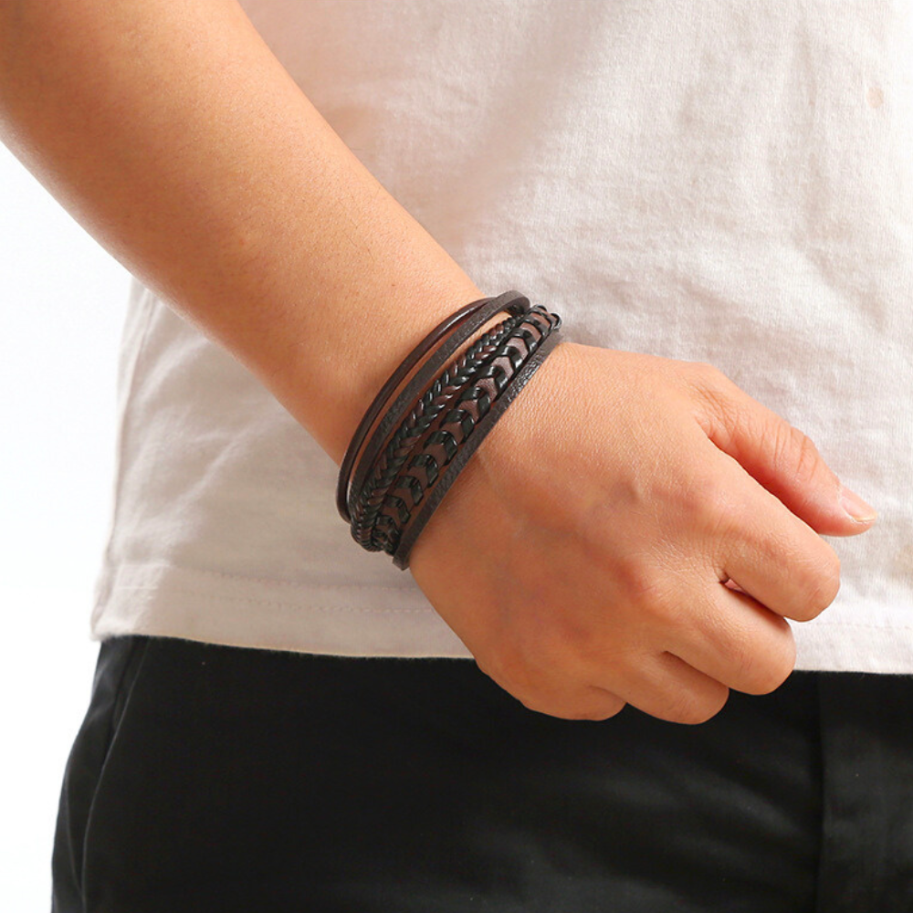 Ragnar Band - Leather Braided Viking Bracelet