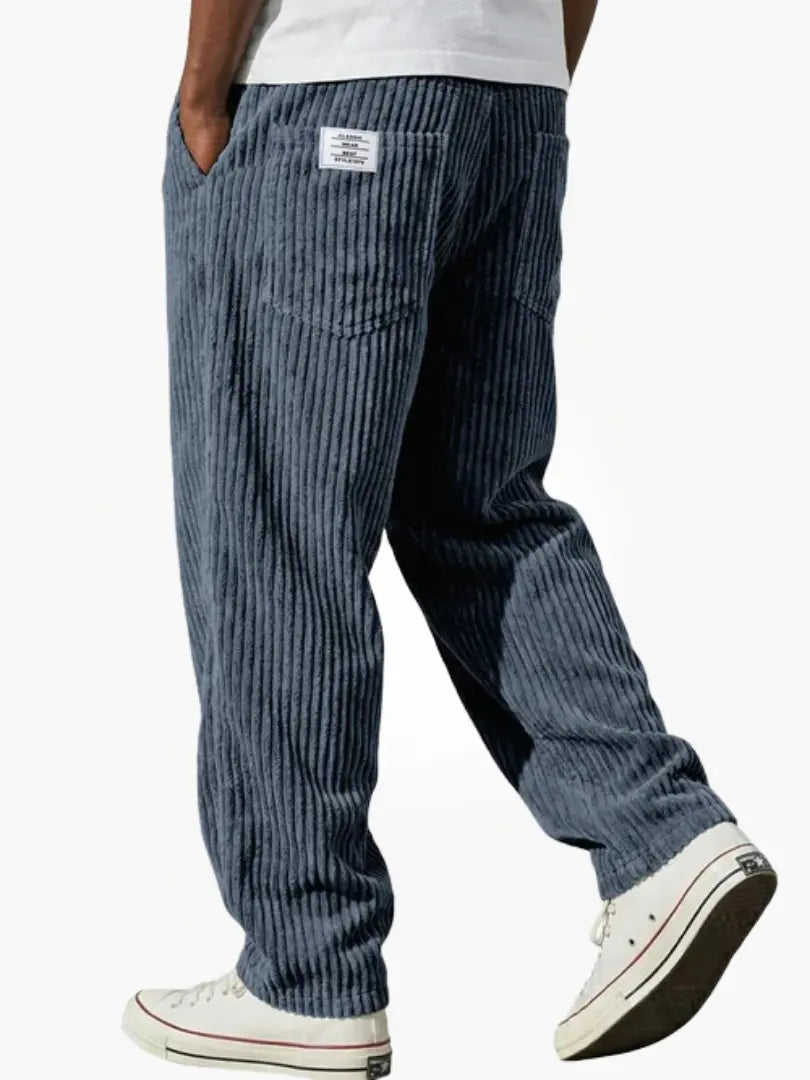 Men's Relaxed-fit Corduroy Pants With A Drawstring Waist – Comfortable Pants For Everyday Wear, Leisure, And Casual Style