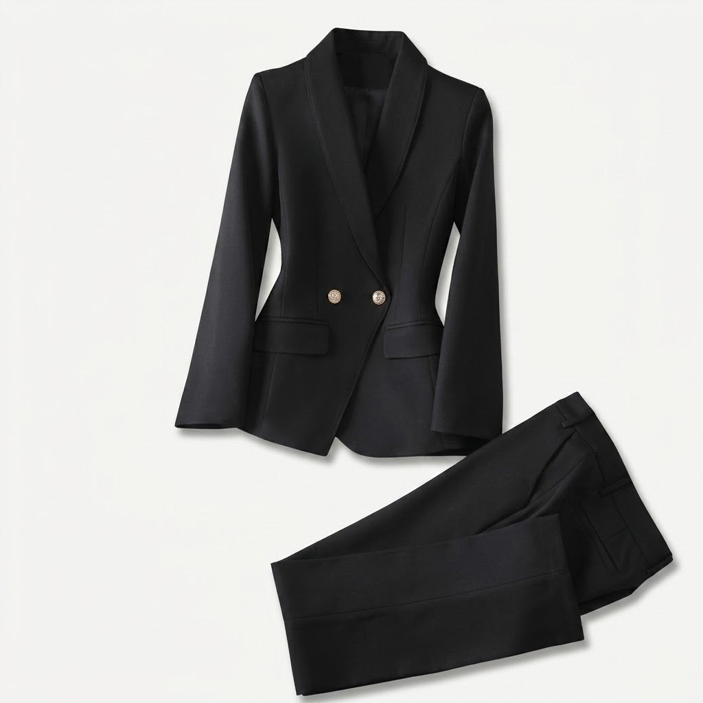Women's Tailored Pantsuit With Blazer – An Elegant And Structured Suit For Work, Business, And Evening Events