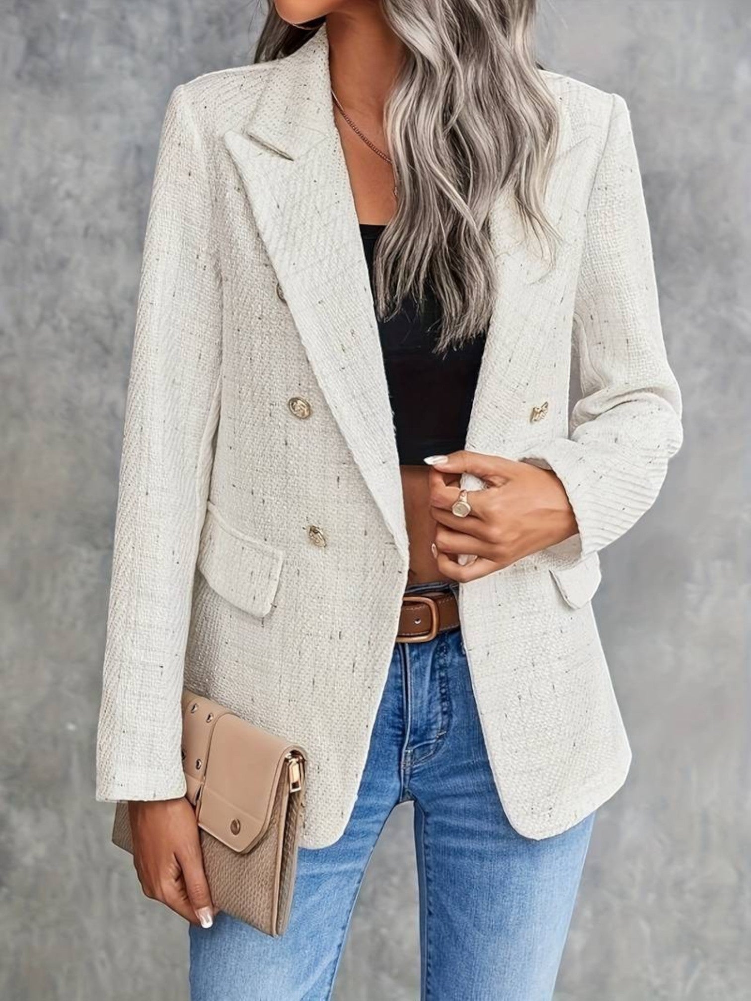 Undina – Elegant Blazer with Refined Texture for Women
