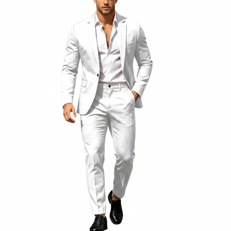 Men's Lightweight Two-piece Suit With An Elegant, Tailored Fit – A Stylish Suit Set For Weddings, Business, And Formal Occasions