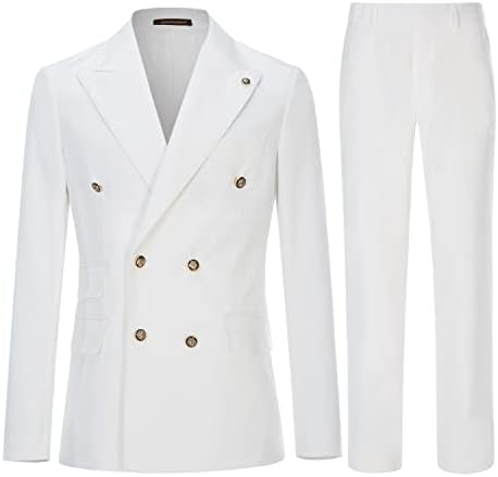 Men's Slim-fit Suit With A Double-breasted Blazer – An Elegant, Formal Outfit For Weddings, Business Meetings, And Special Occasions