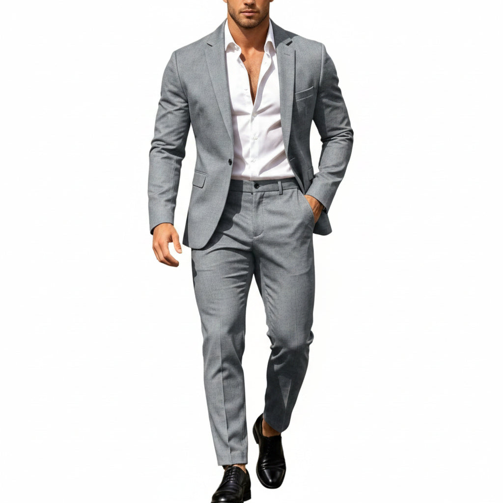 Men's Lightweight Two-piece Suit With An Elegant, Tailored Fit – A Stylish Suit Set For Weddings, Business, And Formal Occasions