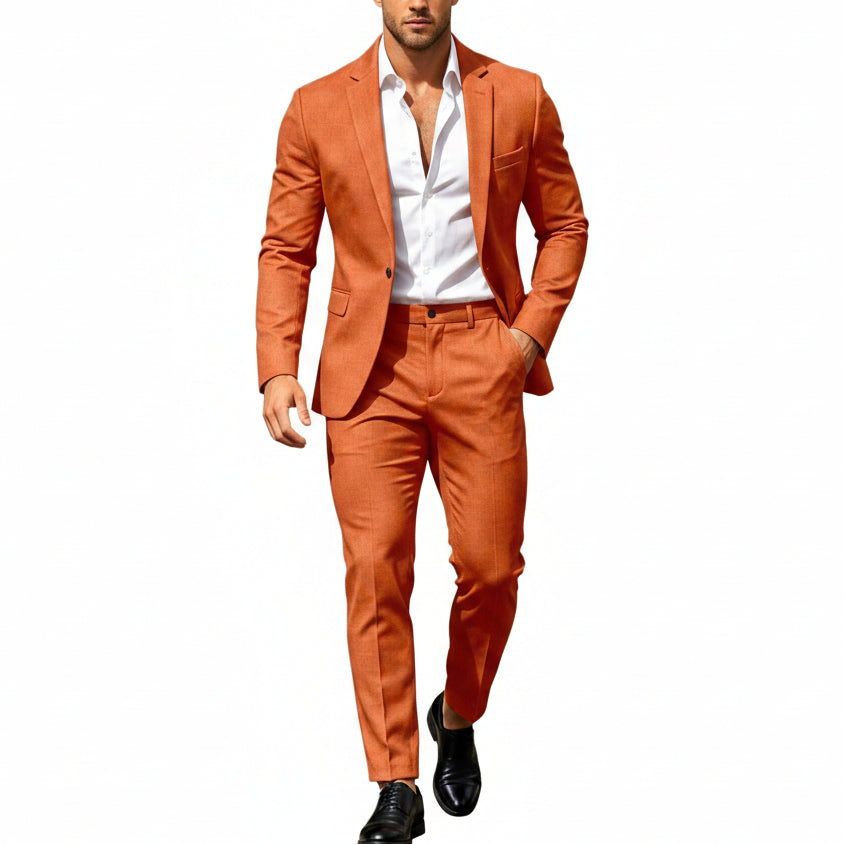 Men's Lightweight Two-piece Suit With An Elegant, Tailored Fit – A Stylish Suit Set For Weddings, Business, And Formal Occasions