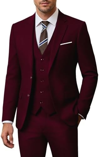 Men's 3-piece Wedding Suit With A Slim Fit And A 2-button Jacket – An Elegant Suit For Weddings, Parties, And Formal Occasions