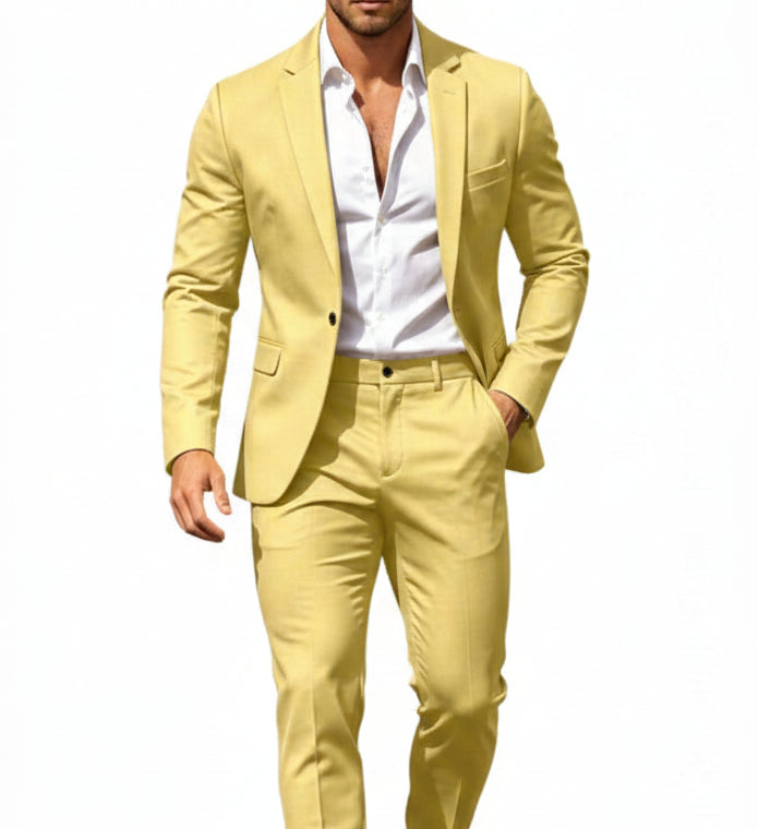 Men's Lightweight Two-piece Suit With An Elegant, Tailored Fit – A Stylish Suit Set For Weddings, Business, And Formal Occasions