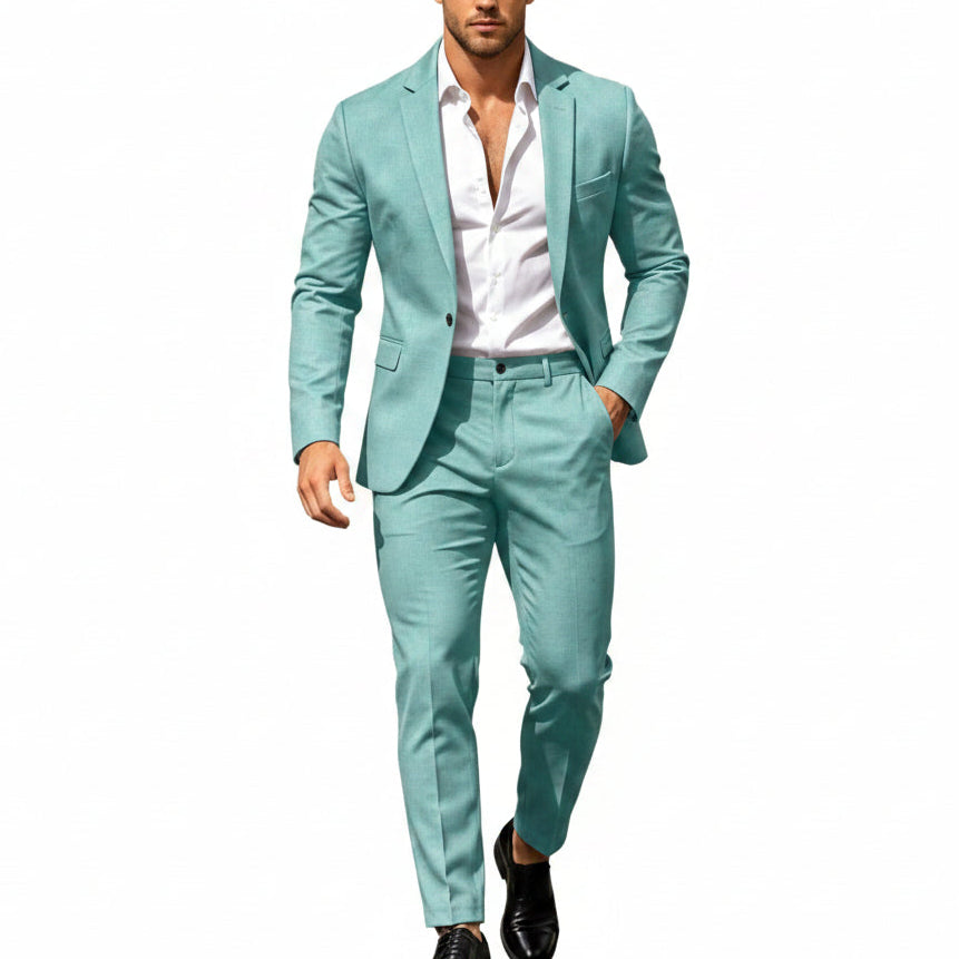 Men's Lightweight Two-piece Suit With An Elegant, Tailored Fit – A Stylish Suit Set For Weddings, Business, And Formal Occasions