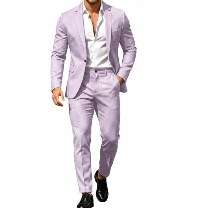 Men's Lightweight Two-piece Suit With An Elegant, Tailored Fit – A Stylish Suit Set For Weddings, Business, And Formal Occasions