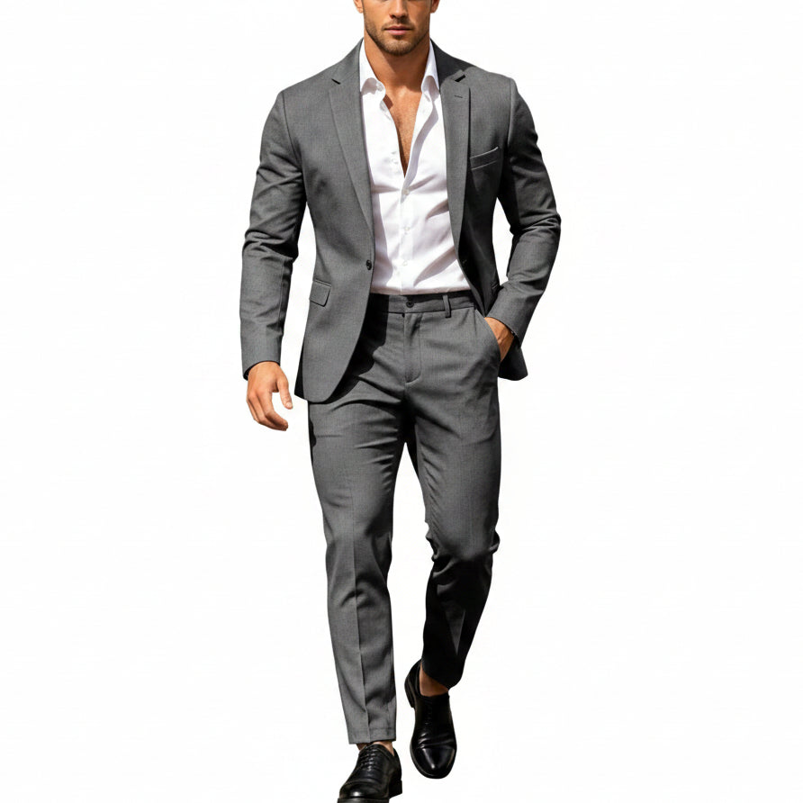 Men's Lightweight Two-piece Suit With An Elegant, Tailored Fit – A Stylish Suit Set For Weddings, Business, And Formal Occasions