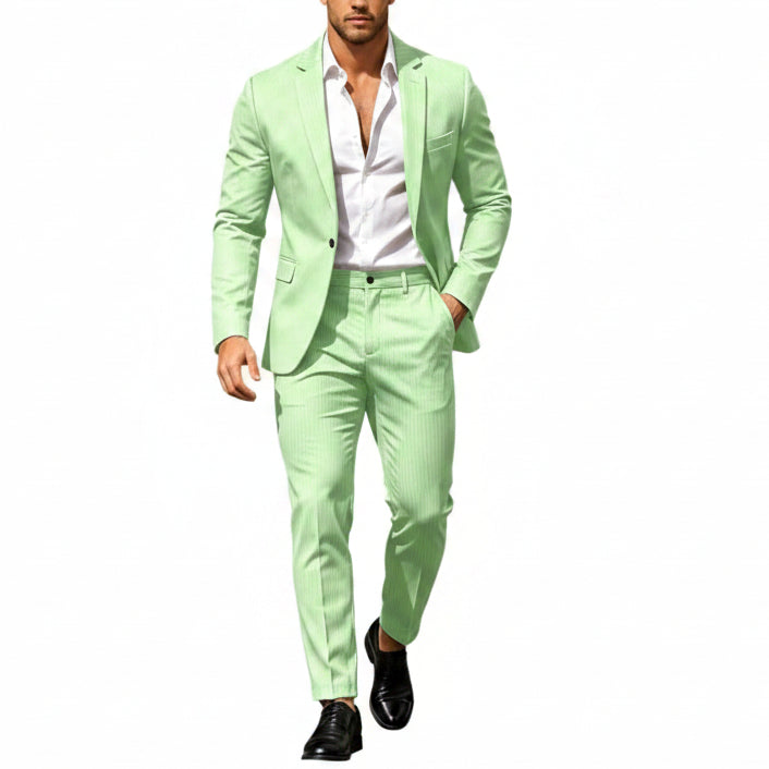 Men's Lightweight Two-piece Suit With An Elegant, Tailored Fit – A Stylish Suit Set For Weddings, Business, And Formal Occasions