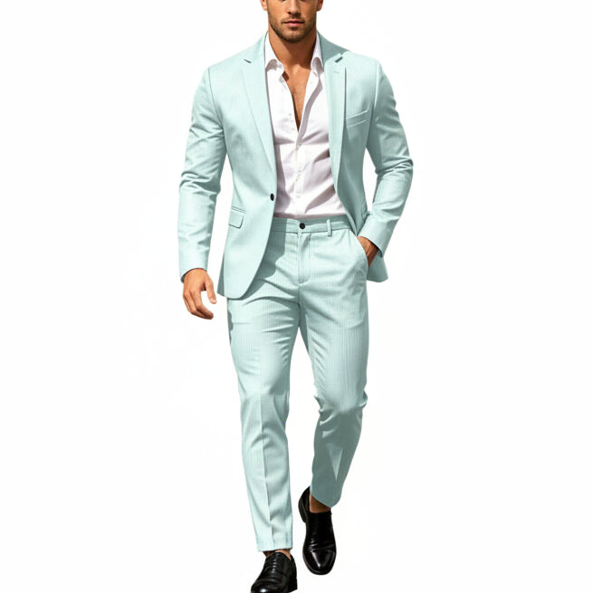 Men's Lightweight Two-piece Suit With An Elegant, Tailored Fit – A Stylish Suit Set For Weddings, Business, And Formal Occasions