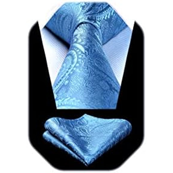 Men's Tie Set With A Paisley Jacquard Pattern – Elegant Formal Accessories For Weddings, Festive Events, And Special Occasions
