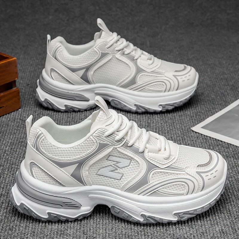 Unisex Casual Lace-up Sneakers - Low-top Outdoor Walking Shoes For Everyday Street Style