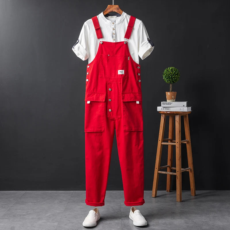 Men's Cargo Bib Overalls With Multiple Pockets – Practical Work Pants In A Jumpsuit Style For Work, Everyday Use, And Leisure