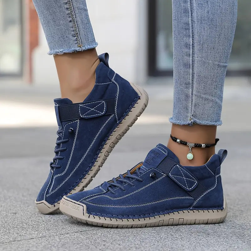 Women's Orthopedic Leather Sneakers - Comfortable Everyday Walking Shoes For Casual Wear