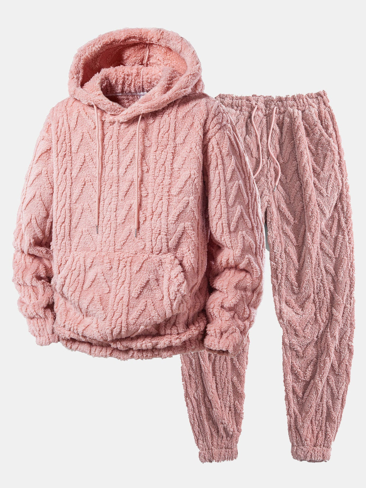 Men's Teddy Fleece 2-piece Set With A Casual Hoodie And Joggers – A Warm Set For Cold Days, Everyday Wear, And Leisure