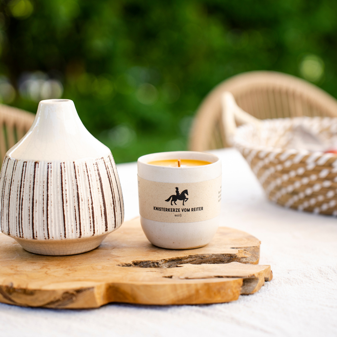 Beeswax Candle in Ceramic Cup