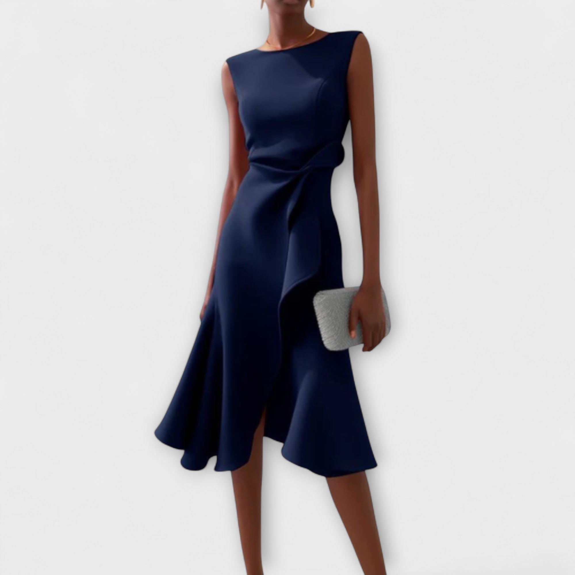 Lavinia – Asymmetrical Draped Midi Dress