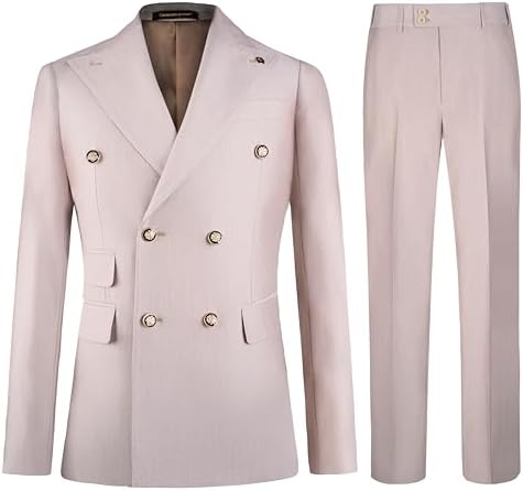Men's Slim-fit Suit With A Double-breasted Blazer – An Elegant, Formal Outfit For Weddings, Business Meetings, And Special Occasions