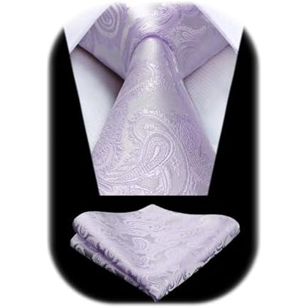 Men's Tie Set With A Paisley Jacquard Pattern – Elegant Formal Accessories For Weddings, Festive Events, And Special Occasions