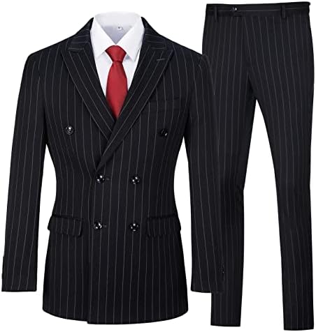 Men's Double-breasted, 3-piece Pinstripe Suit With A Tailored Fit – An Elegant Suit For Weddings, Business, And Formal Occasions