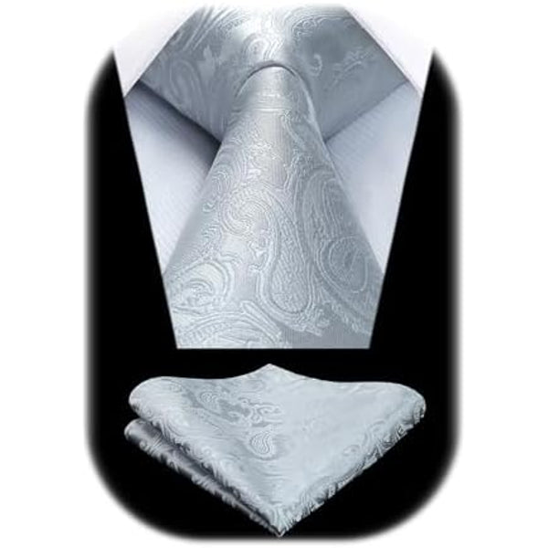Men's Tie Set With A Paisley Jacquard Pattern – Elegant Formal Accessories For Weddings, Festive Events, And Special Occasions