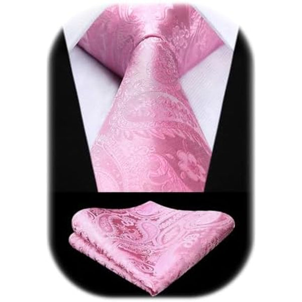 Men's Tie Set With A Paisley Jacquard Pattern – Elegant Formal Accessories For Weddings, Festive Events, And Special Occasions