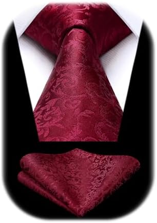 Men's Tie Set With A Paisley Jacquard Pattern – Elegant Formal Accessories For Weddings, Festive Events, And Special Occasions