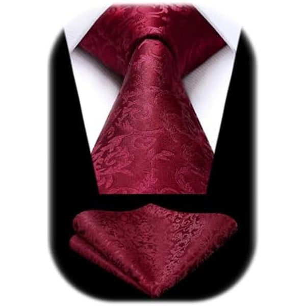 Men's Tie Set With A Paisley Jacquard Pattern – Elegant Formal Accessories For Weddings, Festive Events, And Special Occasions