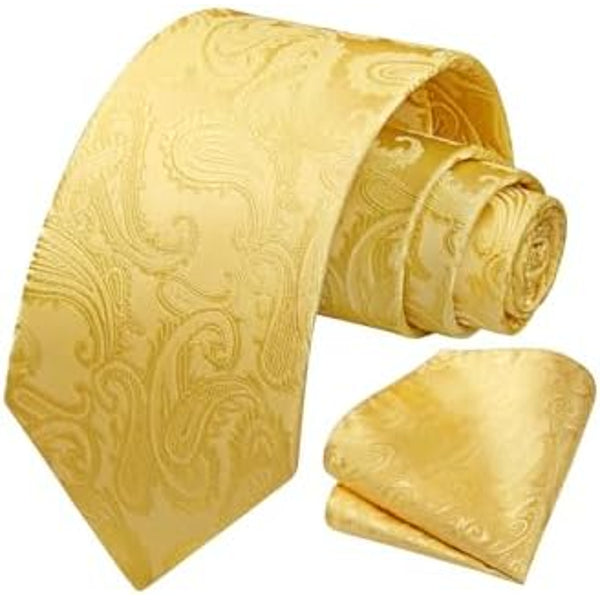 Men's Tie Set With Floral Paisley Pattern – Elegant Formal Accessories For Weddings, Parties, And Special Occasions
