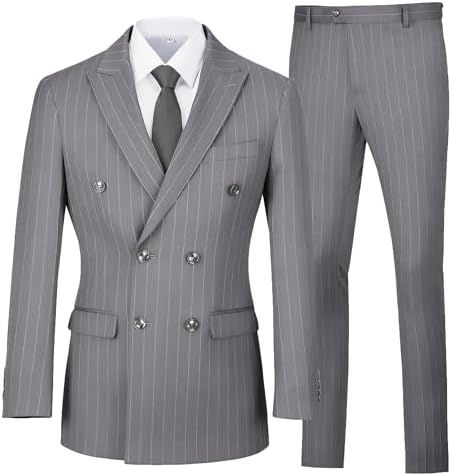 Men's Double-breasted, 3-piece Pinstripe Suit With A Tailored Fit – An Elegant Suit For Weddings, Business, And Formal Occasions