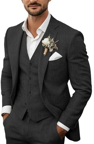 Men's Lightweight 3-piece Linen Suit – Tailored Summer Suit For Weddings, Parties, And Formal Occasions