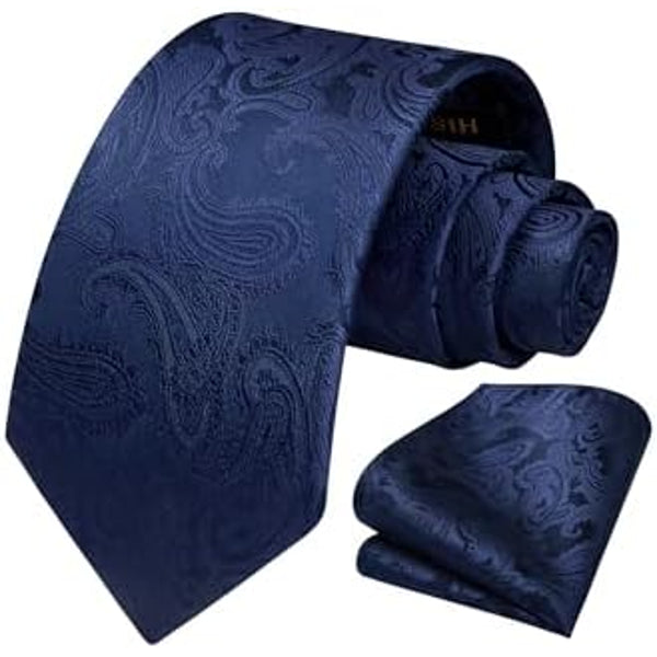 Men's Tie Set With Floral Paisley Pattern – Elegant Formal Accessories For Weddings, Parties, And Special Occasions