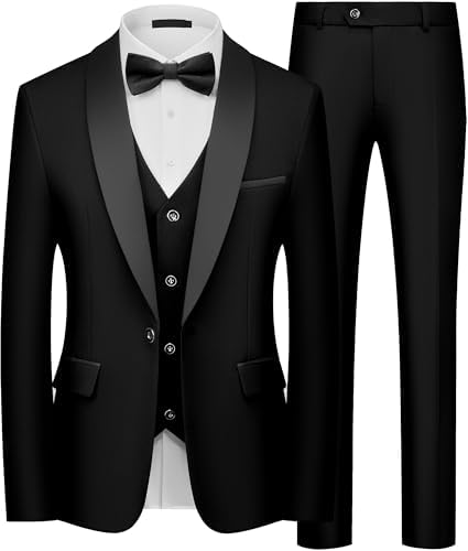 Men's 3-piece Tuxedo With Shawl Collar And Slim Fit – An Elegant Suit For Weddings, Evening Events, And Formal Occasions