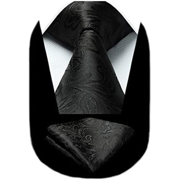 Men's Tie Set With Floral Paisley Pattern – Elegant Formal Accessories For Weddings, Parties, And Special Occasions