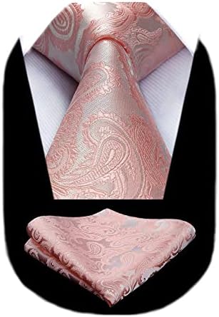 Men's Tie Set With A Paisley Jacquard Pattern – Elegant Formal Accessories For Weddings, Festive Events, And Special Occasions