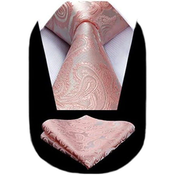 Men's Tie Set With A Paisley Jacquard Pattern – Elegant Formal Accessories For Weddings, Festive Events, And Special Occasions