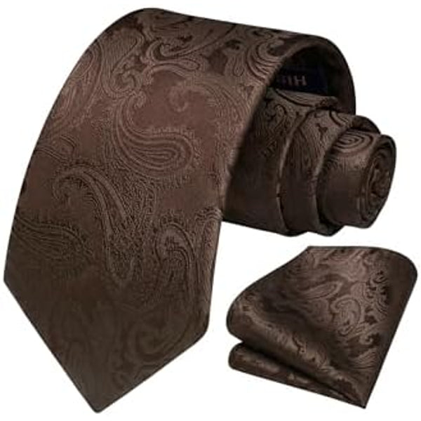 Men's Tie Set With Floral Paisley Pattern – Elegant Formal Accessories For Weddings, Parties, And Special Occasions
