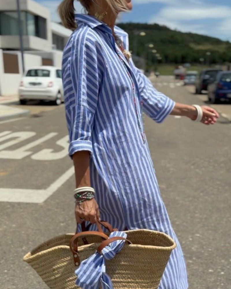 Clara | Women Relaxed Fit Button Front Summer Shirt Dress