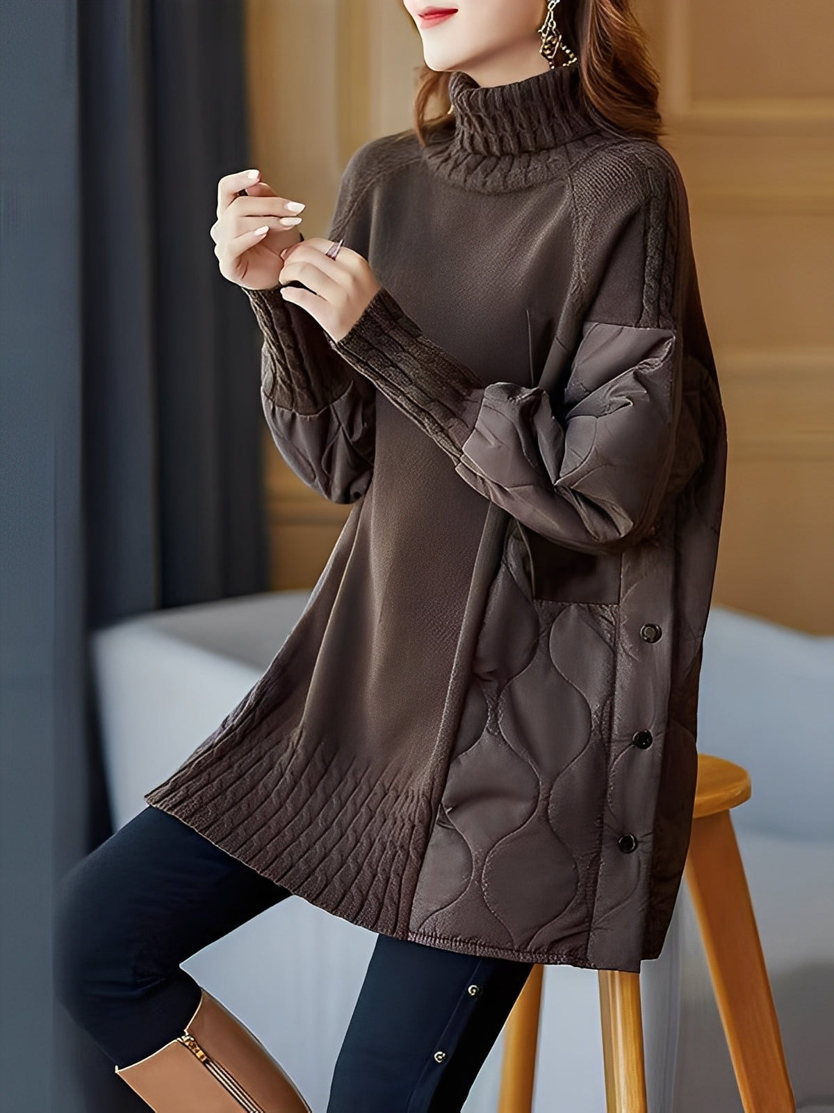 Patricia – Casual High Neck Jumper for Women