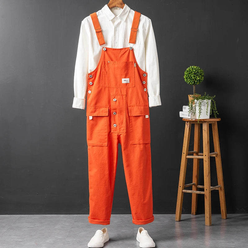 Men's Cargo Bib Overalls With Multiple Pockets – Practical Work Pants In A Jumpsuit Style For Work, Everyday Use, And Leisure